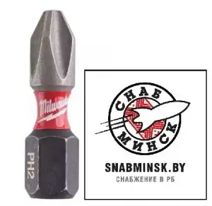 купить Бита ударная для шуруповёрта SHOCKWAVE PH2 90 мм, MILWAUKEE