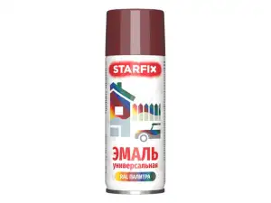 купить Краска-эмаль аэроз. универсальная вишневый STARFIX 520мл (3004) (Пурпурно-красный, глянцевая)