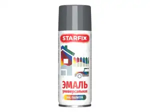 купить Краска-эмаль аэроз. универсальная серый STARFIX 520мл (7024) (Графитовый серый, глянцевая)