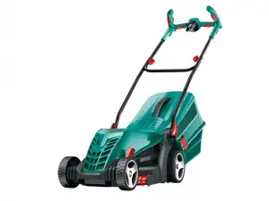купить Газонокосилка электрическая BOSCH ARM 37 (1400 Вт, шир.37 см, выс. 20-70 мм, пластм. корпус, без мульчир., травосборник 40 л)