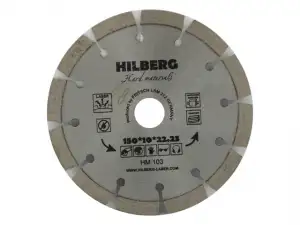 купить Алмазный круг 150х22,23 мм по ж/бетону Hard Materials HILBERG (Лазерная сварка. Обрабатываемый материал	:кирпич, керамогранит, армированный бетон, бет