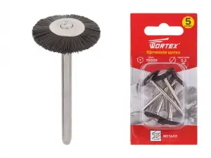 купить Щетинная щетка 19 мм WORTEX (раб. диам. 19 мм, диам. хвостовика 3.2 мм, 15000 об/мин)