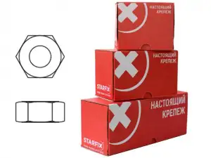 купить Гайка М22 шестигр., цинк, кл.пр. 6, DIN 934 (20 шт в карт. уп.) STARFIX