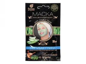 купить Глина косметическая для лица и тела, маска голуб. с микроэ.и экстр. алое-вера, 30 мл,'Банные штучки' (БАННЫЕ ШТУЧКИ)