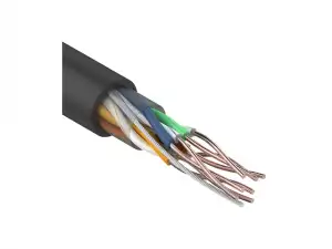 купить Кабель UTP 4PR 24AWG, CU (медь), CAT5e, 100МГц, PE черный, (OUTDOOR) (бухта 25 м) REXANT