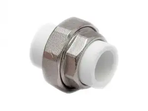 купить Американка ПП 20 мм вн.-вн., бел. РТП ( Соединение разборное внутренняя резьба полипропиленовое) (РосТурПласт)