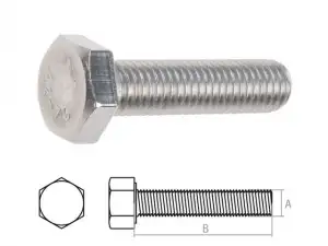 купить Болт М12х30 шестигр., нерж.сталь (А2), DIN 933 (50 шт в карт. уп.) (STARFIX)