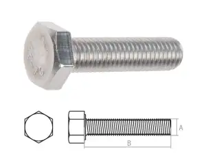 купить Болт М12х40 шестигр., нерж.сталь (А2), DIN 933 (50 шт в карт. уп.) (STARFIX)