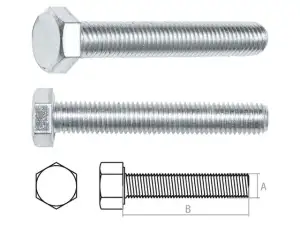 купить Болт М6х100 мм шестигр., цинк, кл.пр. 8.8, DIN 933 (50 шт в карт. уп.) STARFIX