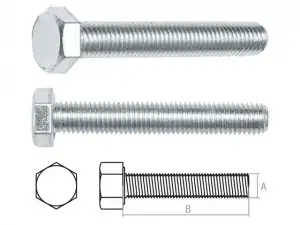 купить Болт М8х100 мм шестигр., цинк, кл.пр. 8.8, DIN 933 (30 шт в карт. уп.) STARFIX