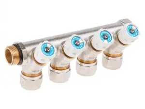 купить Коллектор с отсекающими вентилями, 3/4"х4 вых. (16х2.0) AV Engineering