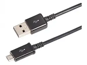 купить USB кабель microUSB 1 м длинный штекер черный REXANT