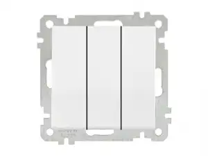 купить Выключатель 3-клав. (скрытый, без рамки, пруж. зажим) белый, DARIA, MUTLUSAN (10 A, 250 V, IP 20)