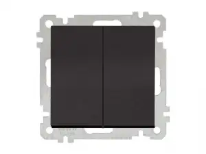 купить Выключатель 2-клав. (скрытый, без рамки, винт. зажим) черный, DARIA, MUTLUSAN (10 A, 250 V, IP 20)