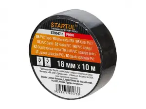 купить Изолента ПВХ 18ммх10м черная STARTUL PROFI (ST9047-1) (130 мкм)