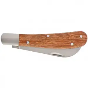 купить Нож садовый складной, прямое лезвие, 173 мм, деревянная рукоятка, Palisad