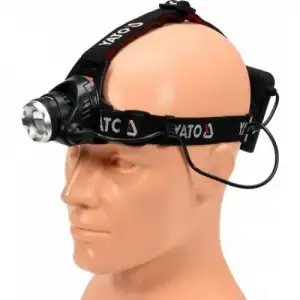 купить Фонарик налобный (10W, 450lm, 6V, 4хAA, zoom) "Yato"