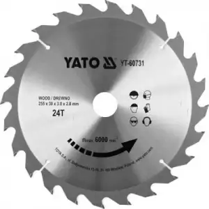 купить Диск пильный по дереву 255/30 24T с твердосплавными напайками "Yato"