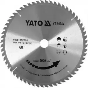 купить Диск пильный по дереву 305/30 60T с твердосплавными напайками "Yato"