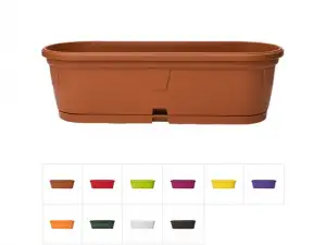 купить Ящик балконный для цветов Gerber (Гербера) 35x12,5 см с поддоном, DRINA (цвета в ассортименте)