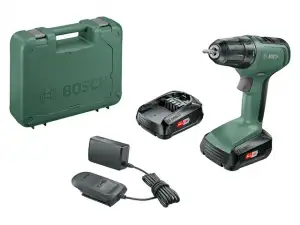 купить Аккум. дрель-шуруповерт BOSCH UniversalDrill 18 в чем. (18.0 В, 2 акк., 1.5 А/ч Li-Ion, 2 скор., 30 Нм, сверление в металле до 10 мм шурупы до 8 мм)