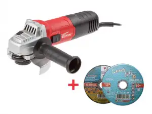 купить Одноручная углошлифмашина WORTEX AG 1210 E в кор. + АКЦИЯ (2 круга по металлу) (В подарок 2 круга LUGAABRASIV)