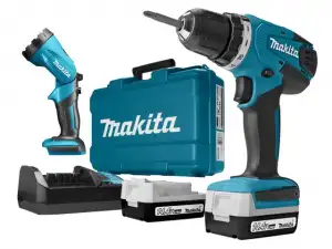 купить Аккум. дрель-шуруповерт MAKITA DF 347 DWLE в чем. + фонарь (14.4 В, 2 акк., 1.5 А/ч Li-Ion, 2 скор., 30 Нм, шурупы до 8 мм)