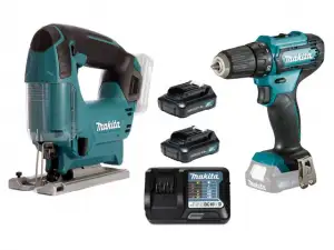 купить Аккум. дрель-шуруповерт MAKITA DF 333 DWYE в кор. + Аккум. лобзик MAKITA JV 101 D (12.0 В, 2 акк., 1.5 А/ч Li-Ion, 2 скор., 30 Нм, шурупы до 8 мм)