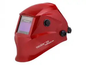 купить Щиток сварщика  с самозатемняющимся светофильтром Solaris ASF650Х (красный металлик) (1/1/1/2, 100x45 мм, DIN 3/9-13 (регул), 4 сенсора, естеств. пере