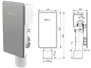 купить Сифон для сбора конденсата под штукатурку D40, D50, нерж. сталь,  Alcaplast