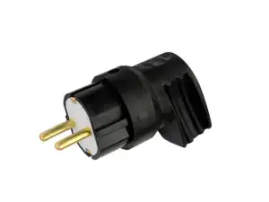 купить Вилка угловая (с/з, 16А, 250В) черная, Bylectrica