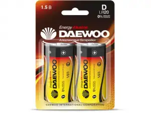 купить Батарейка D LR20 1,5V alkaline BL-2шт DAEWOO ENERGY