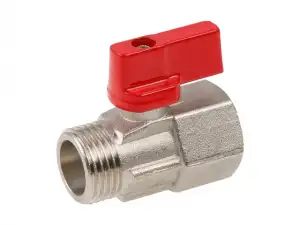 купить Кран шаровый MINI 1/2" нар.-вн. красная ручка  AV Engineering