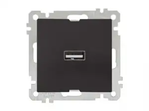 купить Розетка 1-ая USB (скрытая, без рамки) черная, DARIA, MUTLUSAN (USB-зарядка, 5V-2.1A)