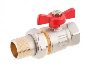 купить Кран шаровый 1" нар.-вн. Бабочка (со сгоном) PN40 AV Engineering ( с американкой)