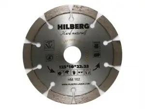 купить Алмазный круг 125х22,23 мм по ж/бетону Hard Materials HILBERG (Лазерная сварка. Обрабатываемый материал	:кирпич, керамогранит, армированный бетон, бет