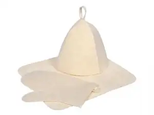 купить Набор для бани из 3-х предметов (шапка, коврик, рукавица), белый, Hot Pot