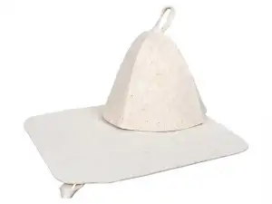 купить Набор для бани из 2-х предметов (шапка, коврик), белый, Hot Pot