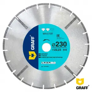 купить Алмазный диск по мрамору и стеклу 230х4х22,23 мм GRAFF серия 'Master'