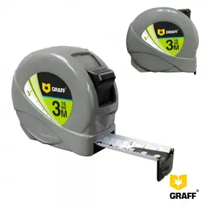 купить Рулетка измерительная, металл. полотно 3 м x 16 мм 'Standart' GRAFF