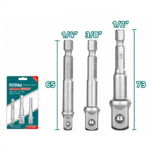 купить Набор переходников шестигранник 1/4 на квадрат TOTAL (3 шт) TAC273651