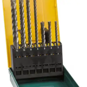 купить KRAFTOOL Набор буров SDS-plus 7 шт: 5 х 110, 6 х 110, 8 х 110, 6 х 160, 8 х 160, 10 х 160, 12 х 160 мм, INDUSTRIE QUALITAT