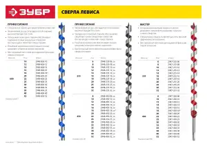 купить ЗУБР 40x450/360мм, сверло левиса по дереву, шестигранный хвостовик