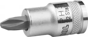 купить Торцовая бита-головка KRAFTOOL ″INDUSTRIE QUALITAT″, материал S2, PHILLIPS, сатинированная, 1/2″, PH3