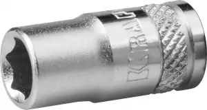 купить Торцовая головка KRAFTOOL ″INDUSTRIE QUALITAT″, Cr-V, FLANK, хромосатинированная, 1/4″, 6 мм