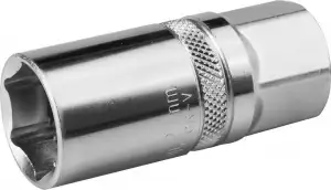 купить Торцовая головка KRAFTOOL ″INDUSTRIE QUALITAT″, свечная с резин. вставк., Cr-V, FLANK, хромосатинированная, 1/2″, 21мм
