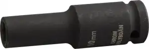 купить Торцовая головка KRAFTOOL ″INDUSTRIE QUALITAT″ ударная, удлиненная (1/2″), FLANK, Cr-Mo, фосфатированная, 10 мм