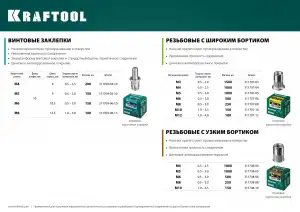 купить Резьбовые заклепки Nut-S, М10, 150 шт, стальные с насечками, KRAFTOOL
