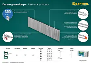 купить KRAFTOOL 45 мм гвозди для нейлера тип 300, 5000 шт