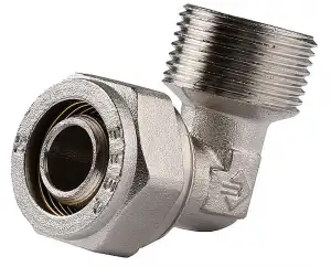 купить Уголок ЗУБР с наружной резьбой, цанга-штуцер, 1/2″х16х2,0 мм, никель